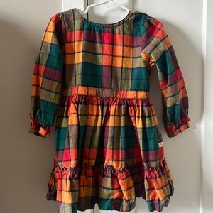 Adorable Rufflebutts plaid back-v fall dress